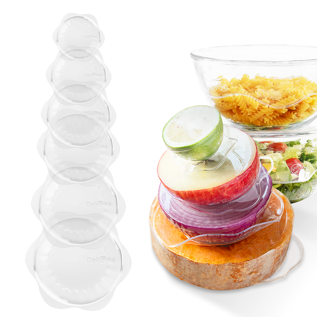 Delione Zip'n Fresh Silicone Food Storage Bag Set of 7 / Clear