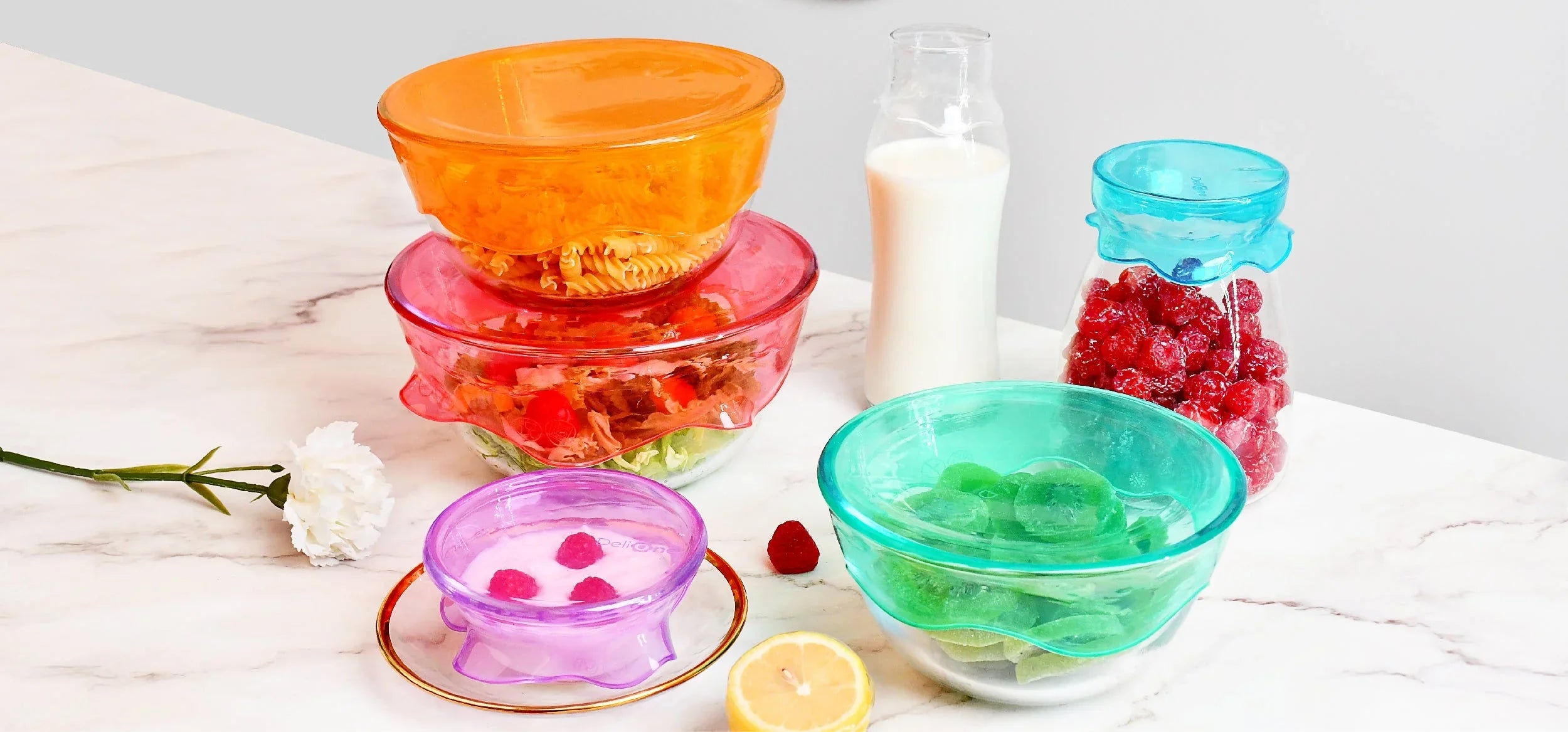 DeliOne Colorful Stretch Lids Collection