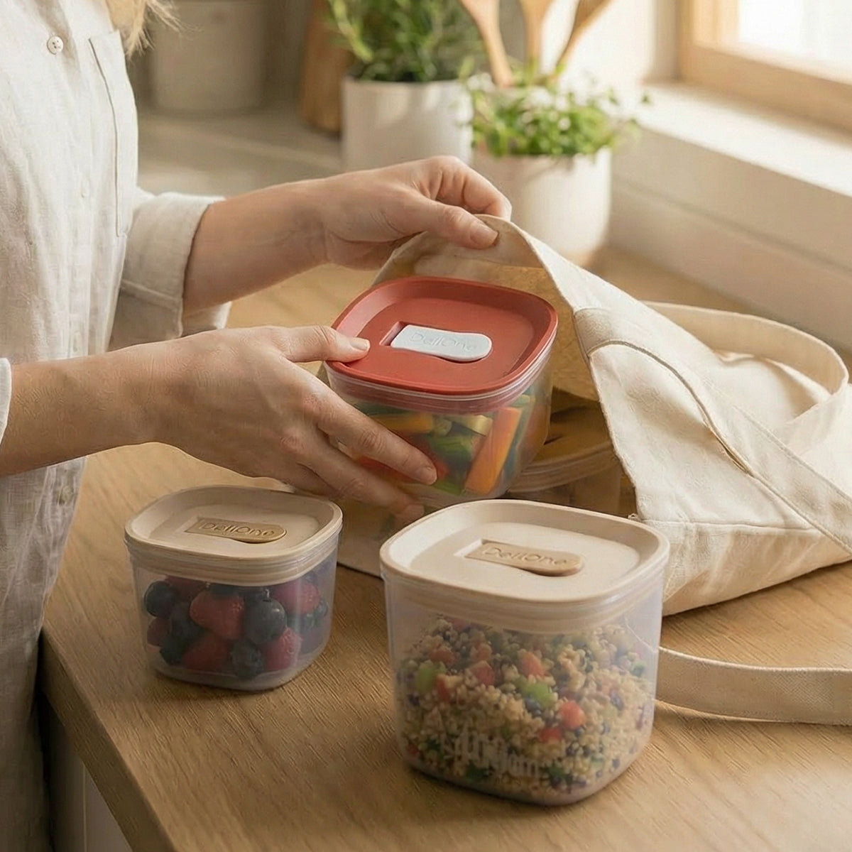 DeliOne prep container set for portioned ingredients and snacks