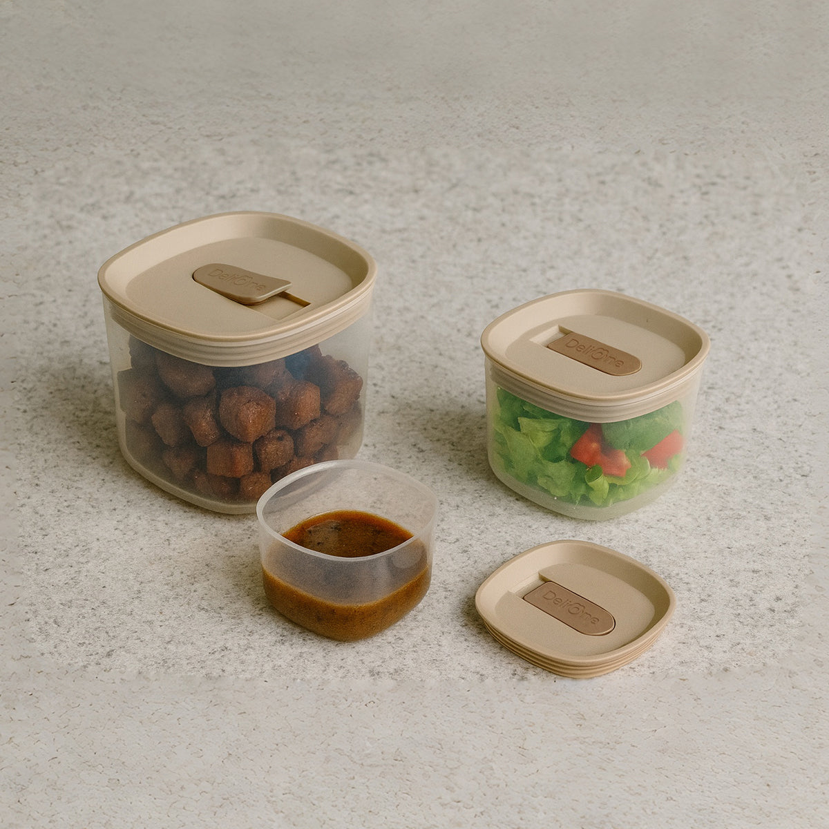 DeliOne prep container set for portioned ingredients and snacks